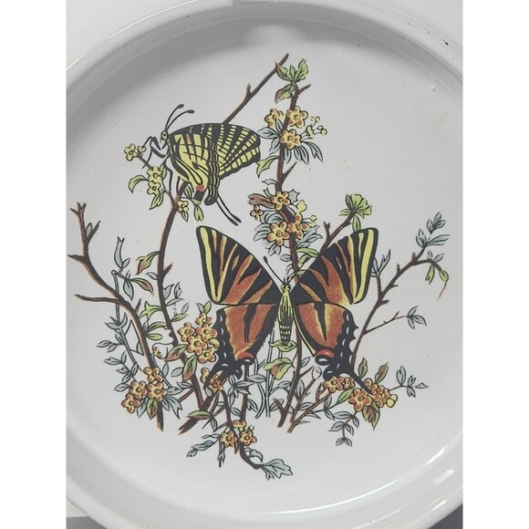 Vintage‎ Collectible Ceramic Ashtray Vibrant Butterfly Motif With Floral Details - Picture 3 of 6
